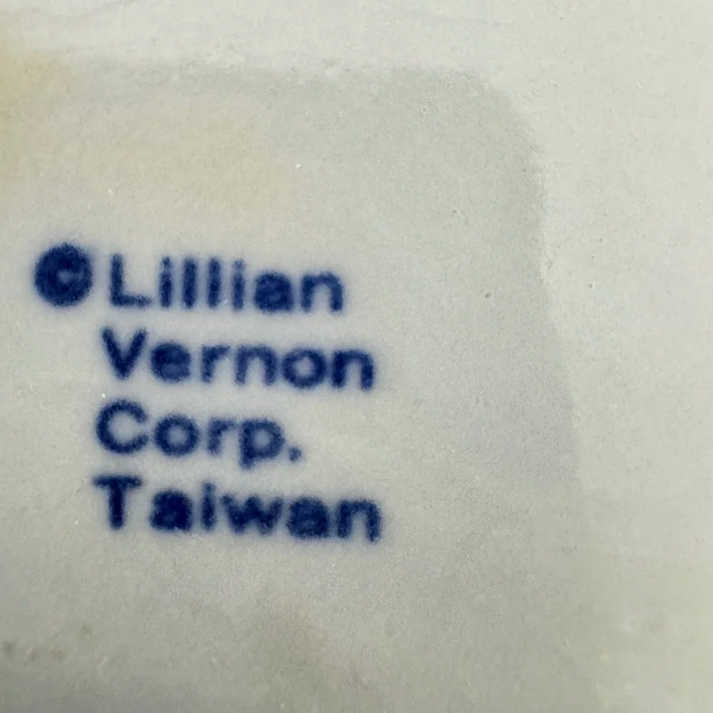 VTG 80s Lillian Vernon‎ Grandma's Treats Ceramic Jar Blue Floral Lid